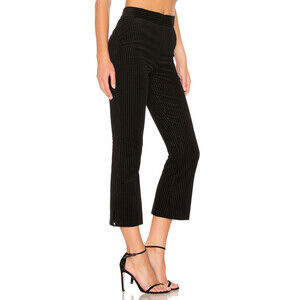 Frame Collection Crop Flared Velvet Pants Striped In Black Size 2 $420